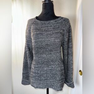 Style & Co. Black and Gray Crew Neck Sweater